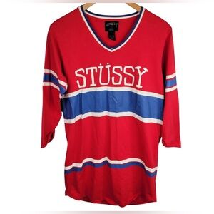 Stussy 198@ T-Shirt Dress Red White
Blue Women's Size Large